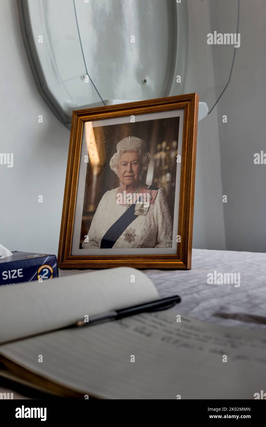 Paisley Renfrewshire council flags at halfmast Queen Elizabeth`s